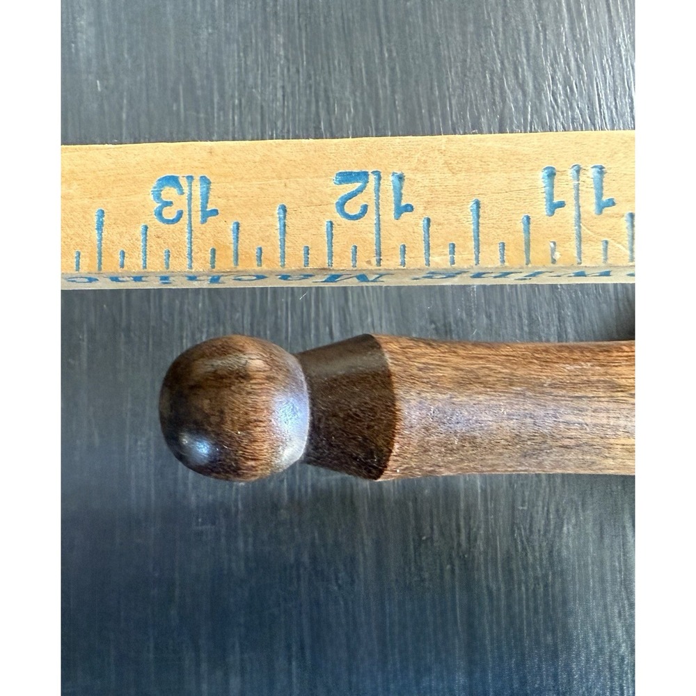 VTG Blue Enamel Saucepan Fondue Pot Mid Century Modern Wood Handle Cottage Core - Picture 5 of 6